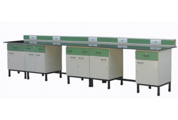 lab table with storage unit